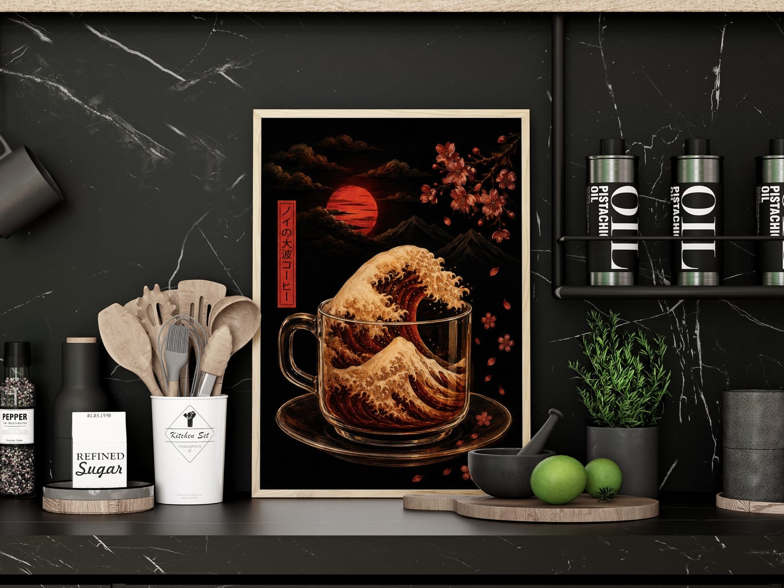 Coffee Wave-print