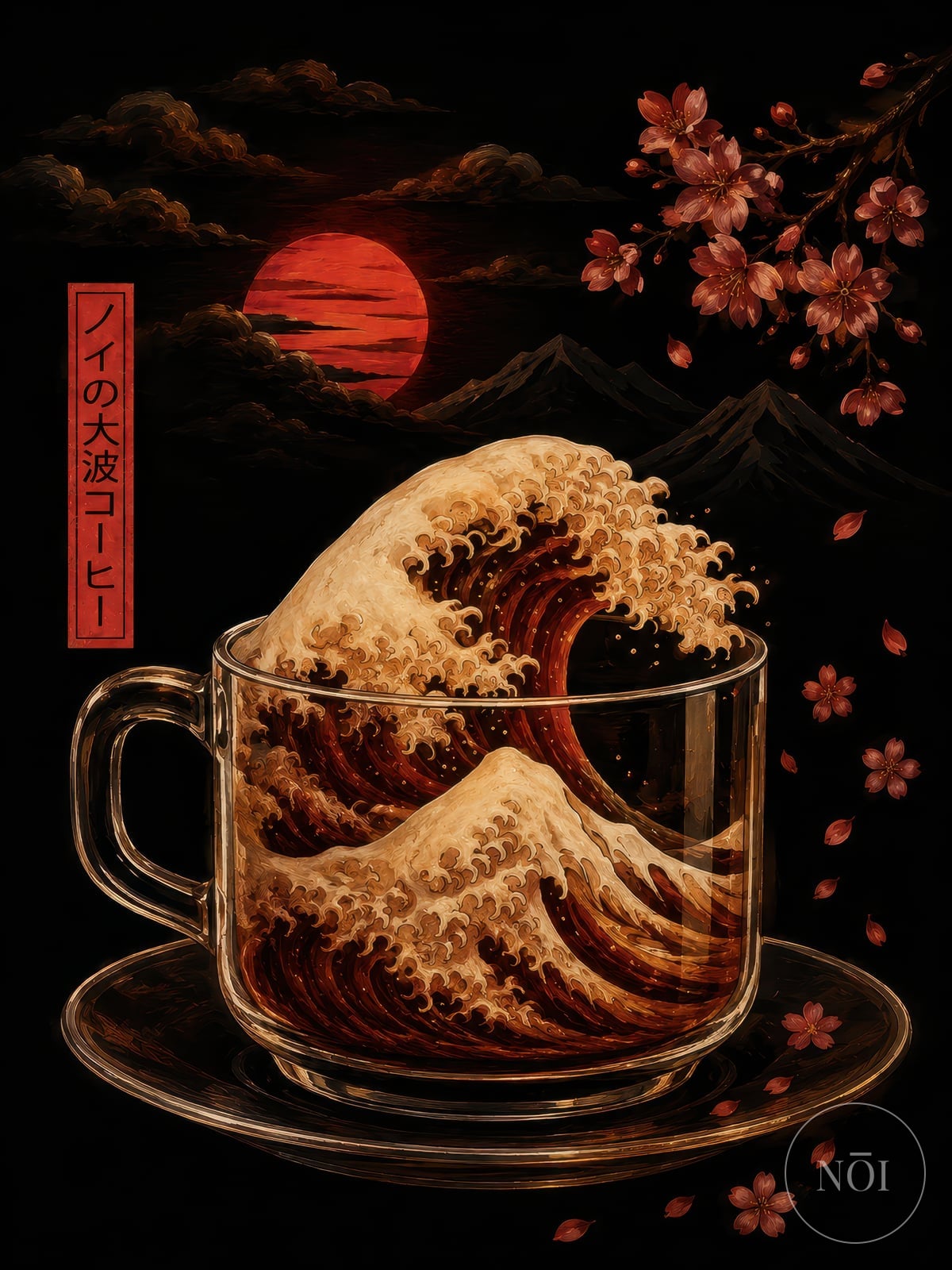Coffee Wave-print — Poster (ungerahmt)