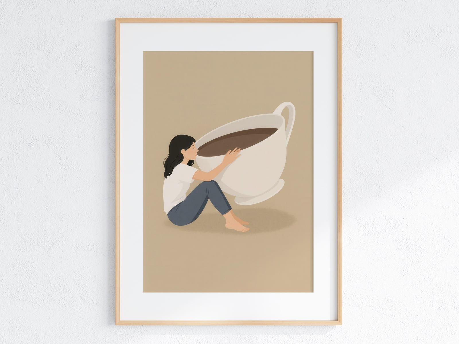 Lámina Zen de taza de café, arte Wabi Sabi, decoración minimalista de cocina