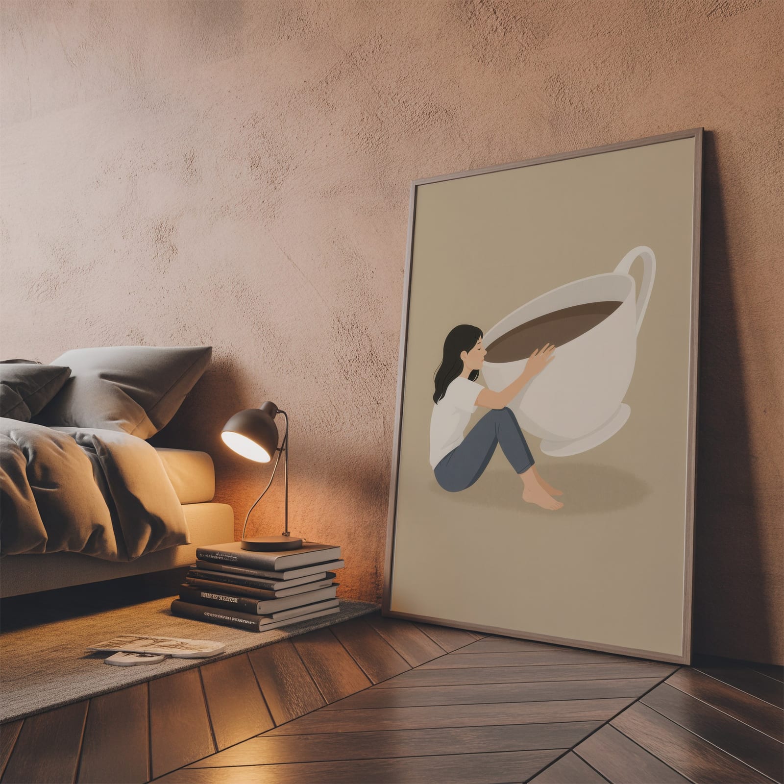 Lámina Zen de taza de café, arte Wabi Sabi, decoración minimalista de cocina