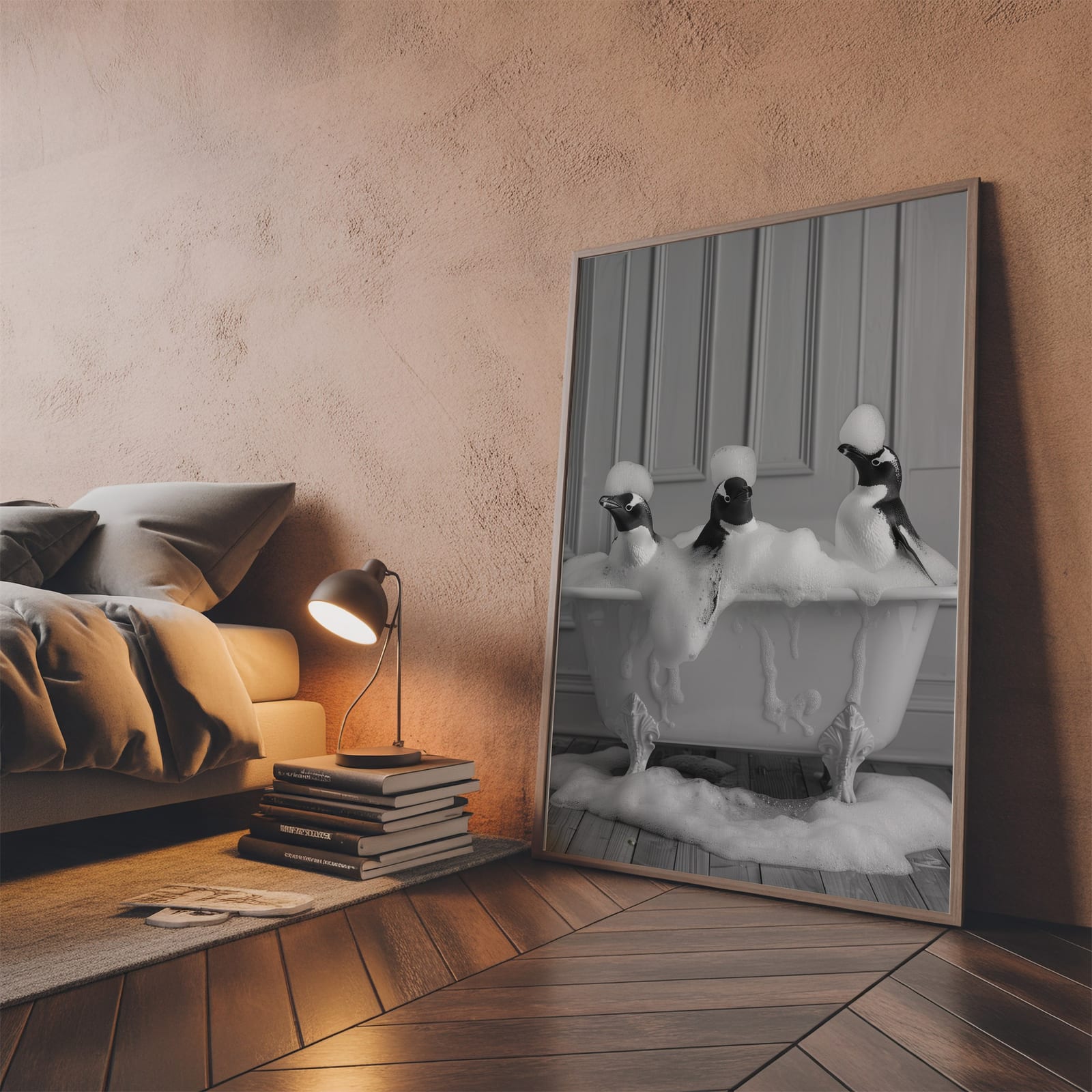 Stampa Pinguino nel Bagno