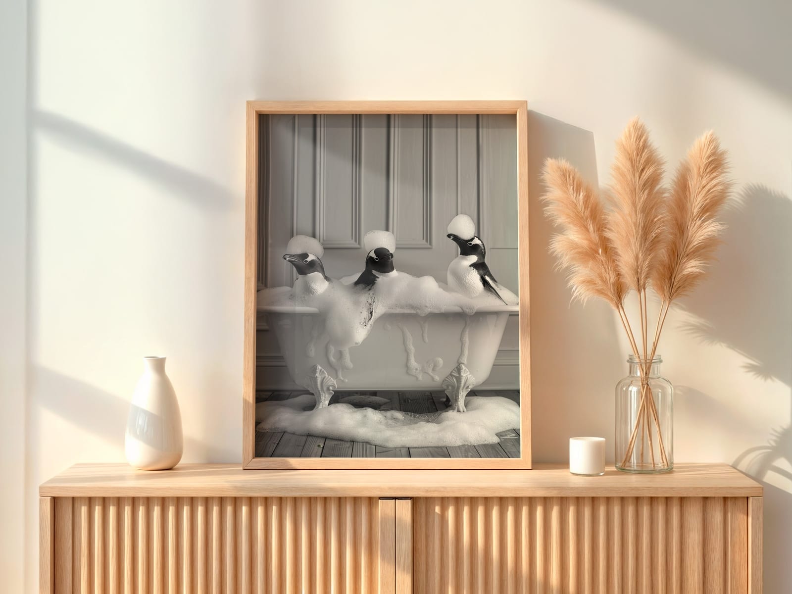 Stampa Pinguino nel Bagno