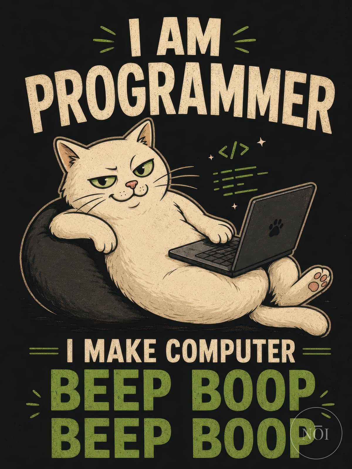 Katze am Laptop, Katzen-Poster, Wandbild Badezimmer — Poster (ungerahmt)