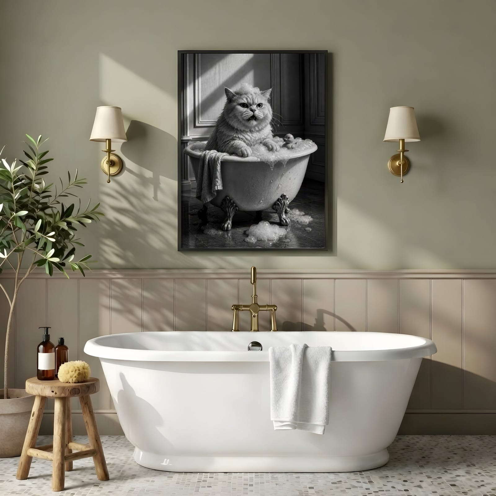 Affiche Chat dans la Baignoire