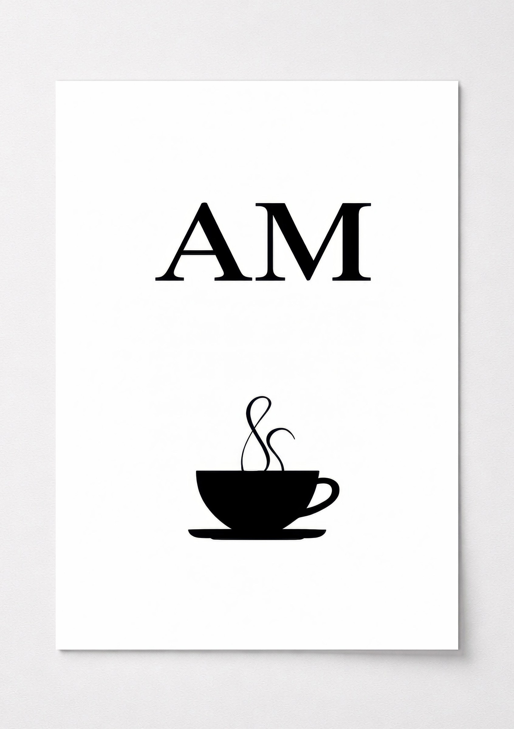 Kaffekopp Line Art AM, minimalistisk köksposter