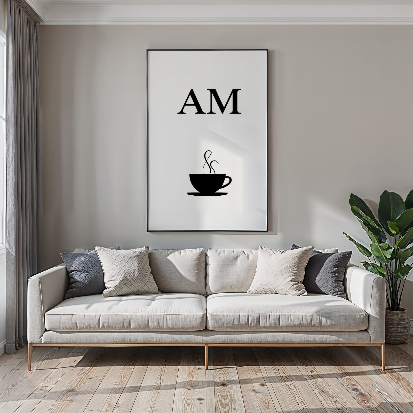 Tazza di caffè Line Art AM, poster minimalista da cucina