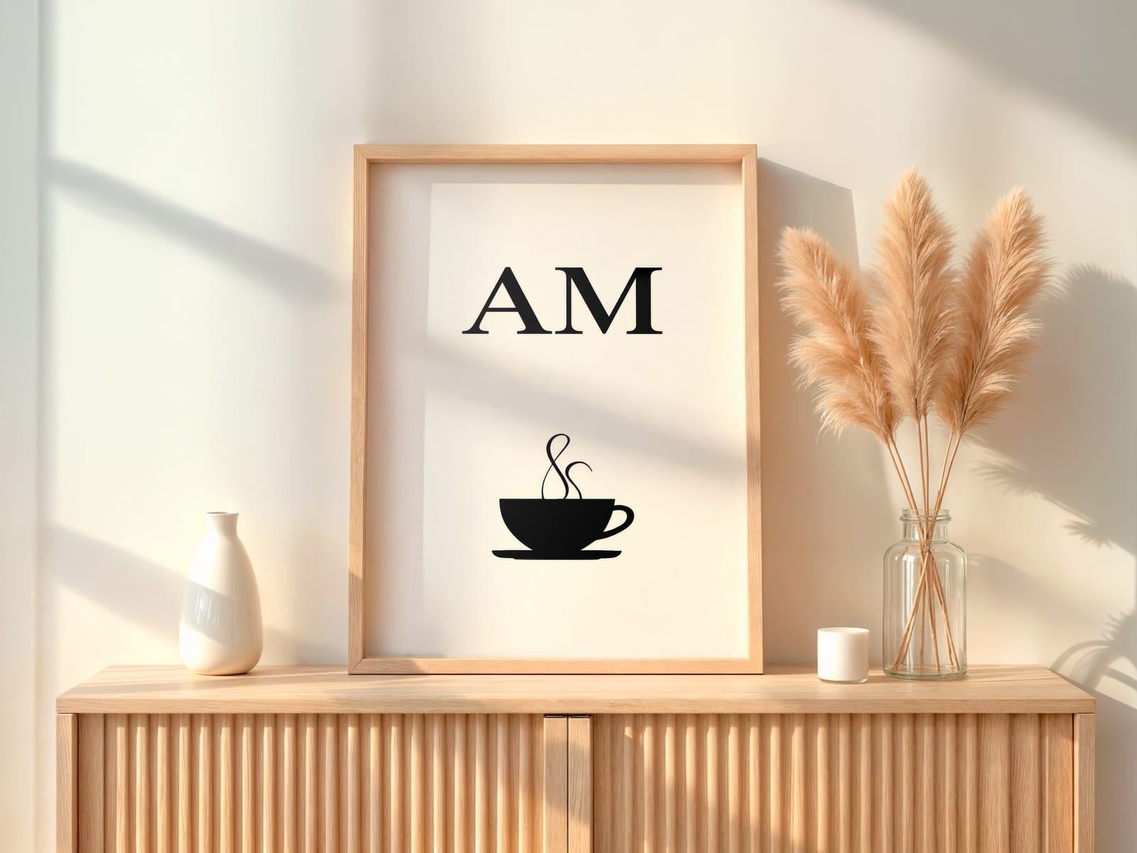 Tazza di caffè Line Art AM, poster minimalista da cucina