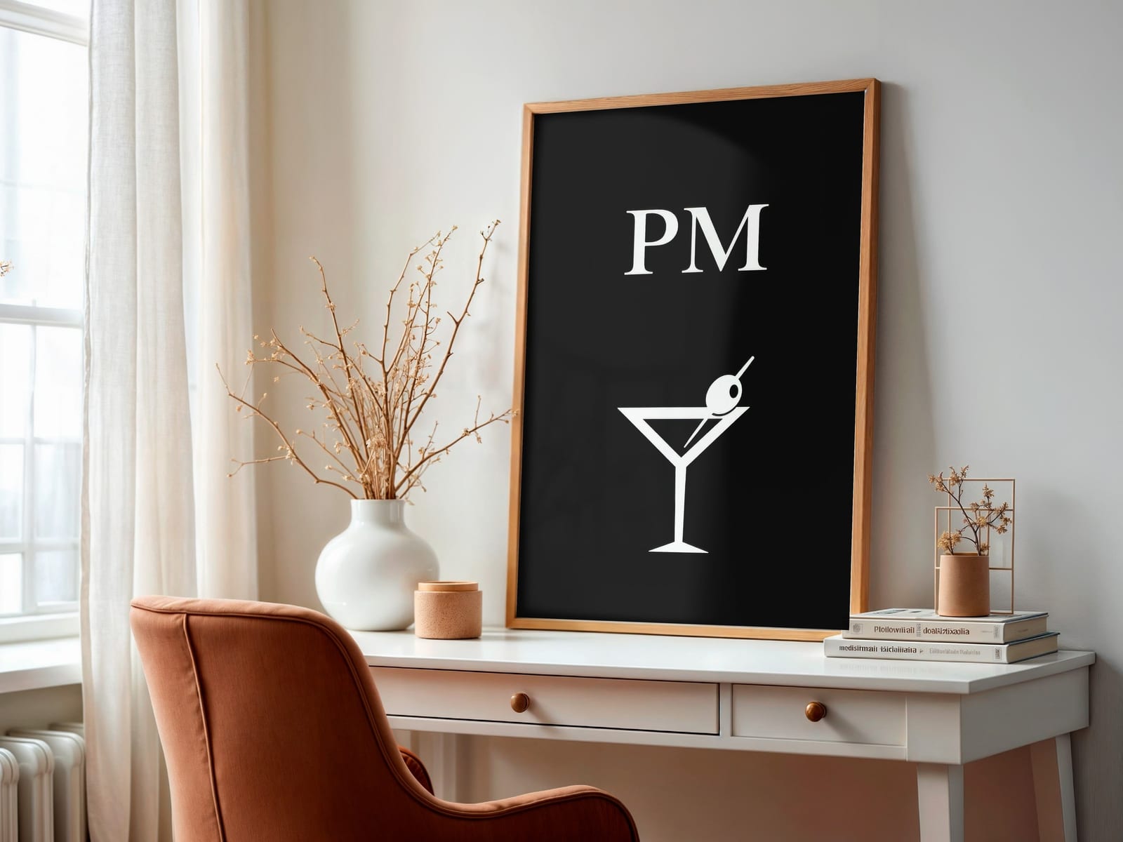 Cocktail Line Art PM, poster minimalista per il bar