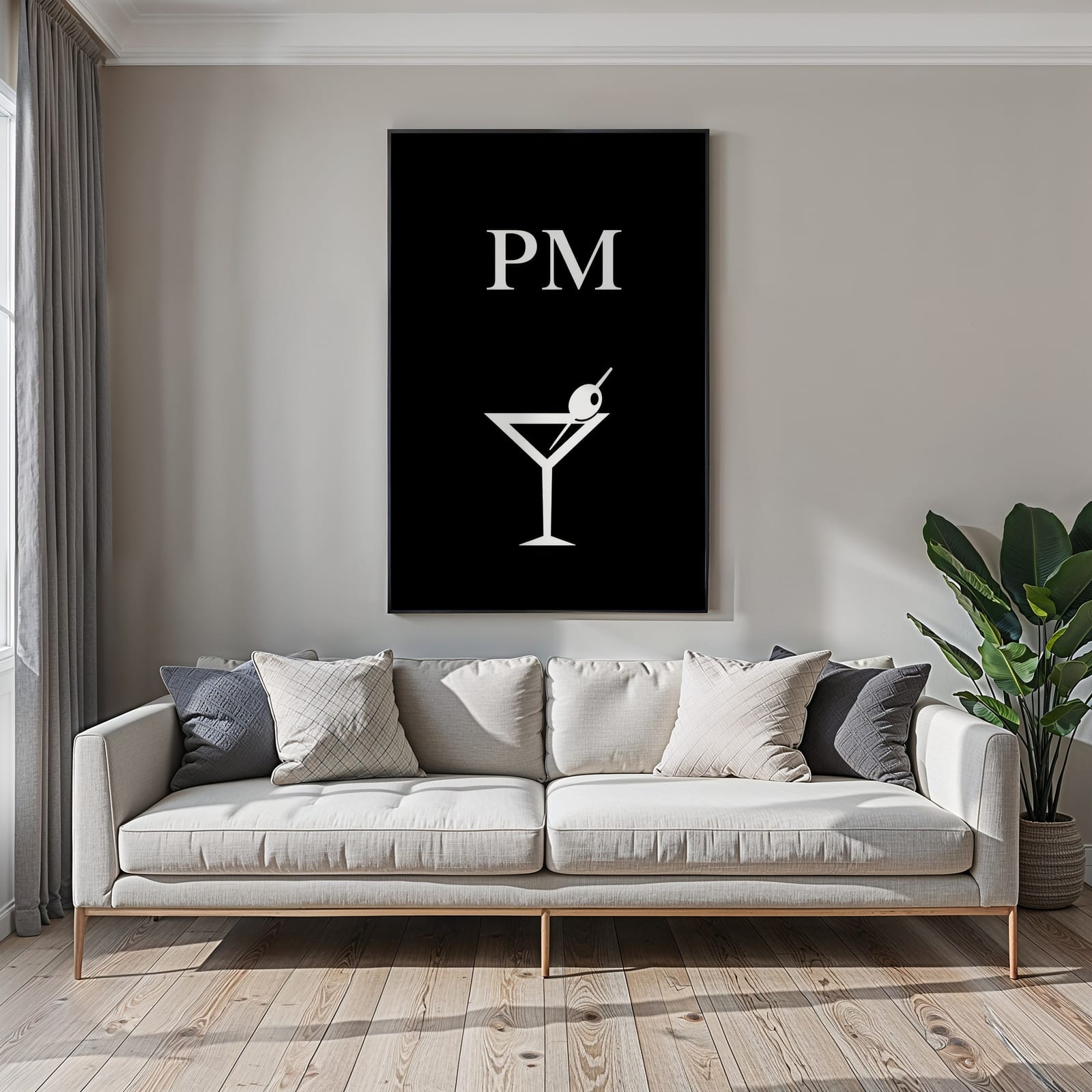 Cocktail Line Art PM, poster minimalista per il bar