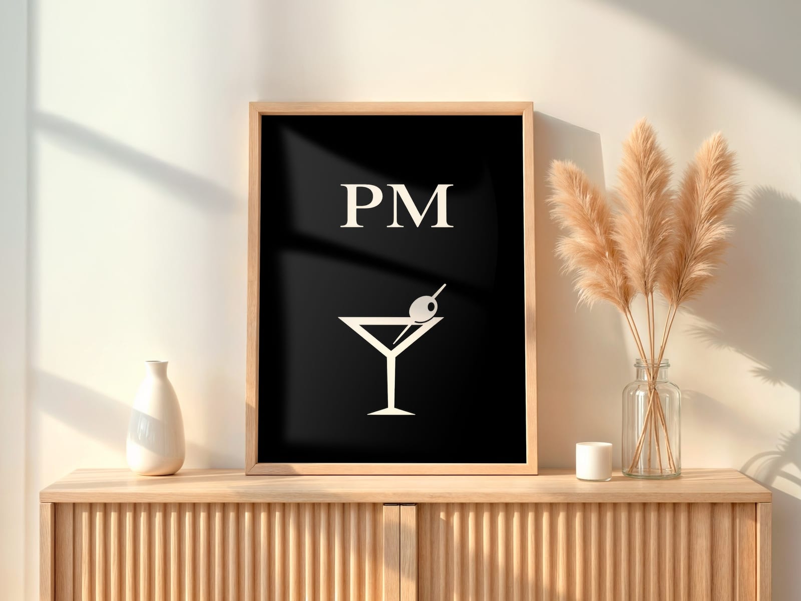 Cocktail Line Art PM, poster minimalista per il bar