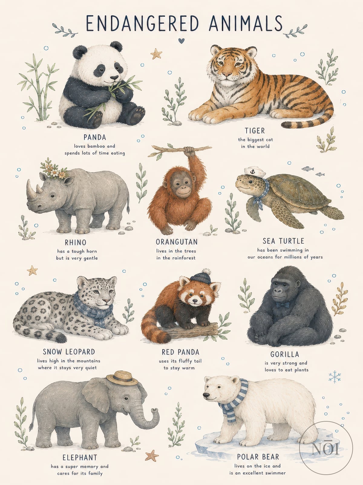 Truede dyrearter — Poster (ungerahmt)