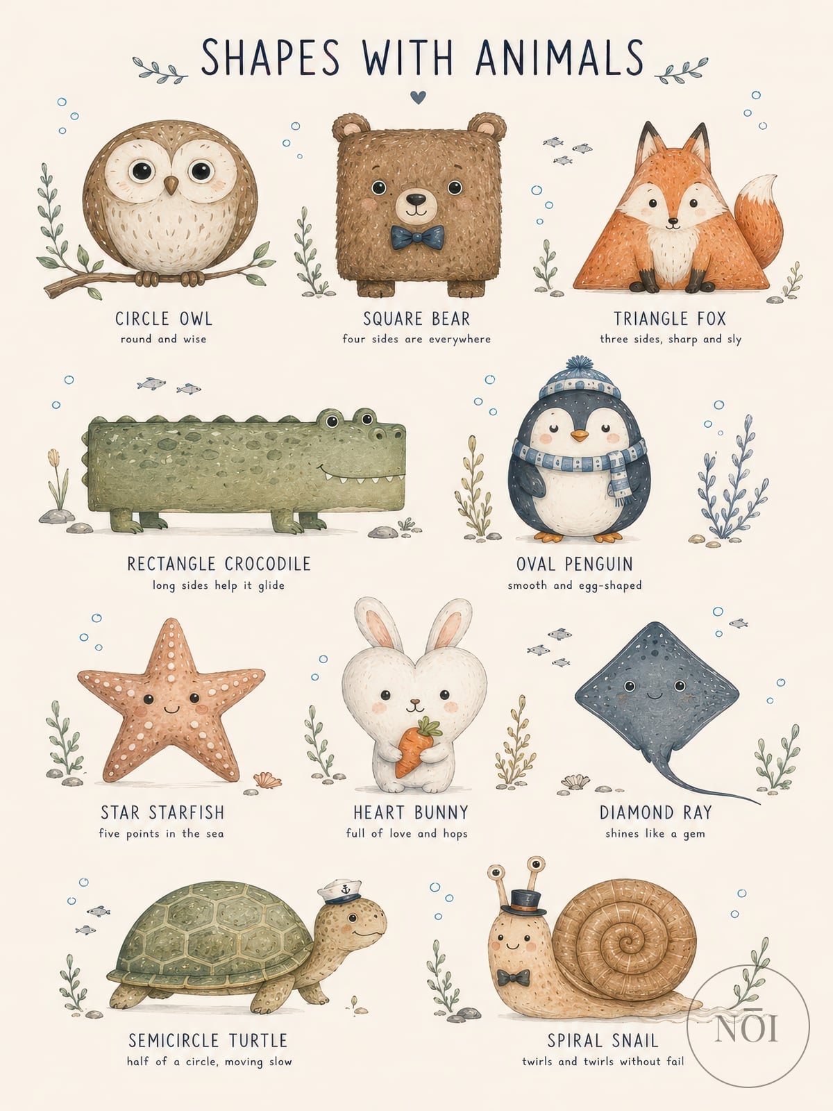 Formen & Tiere — Poster (ungerahmt)