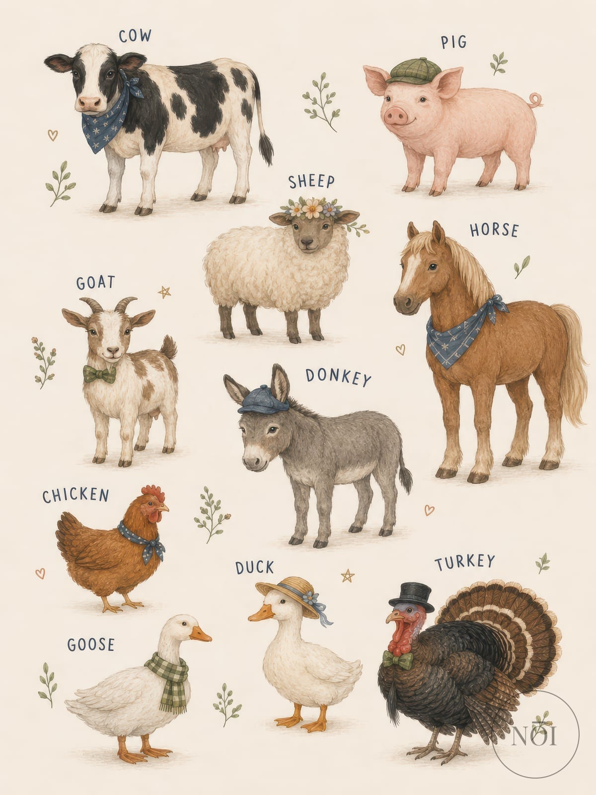 Cuadro de animales de granja — Poster (ungerahmt)