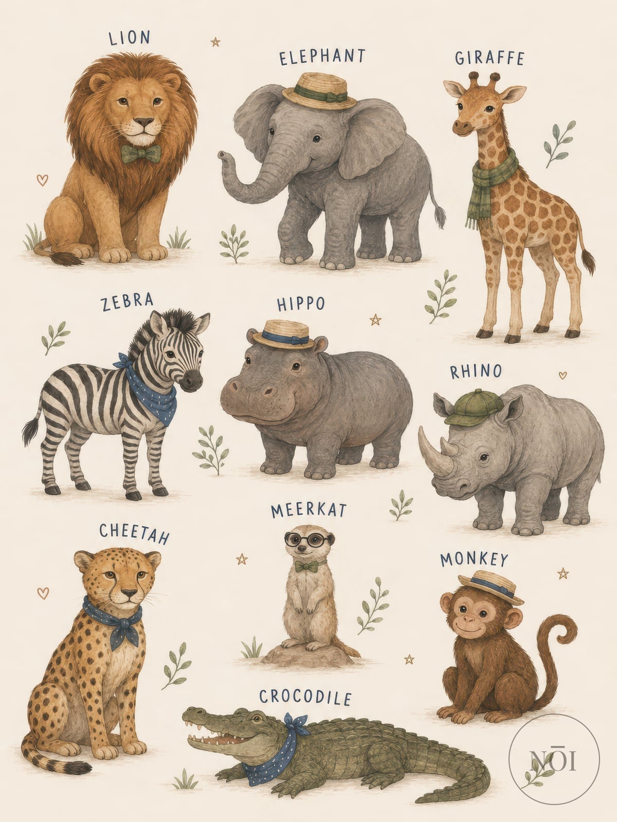 Safarialfabet — Poster (ungerahmt)