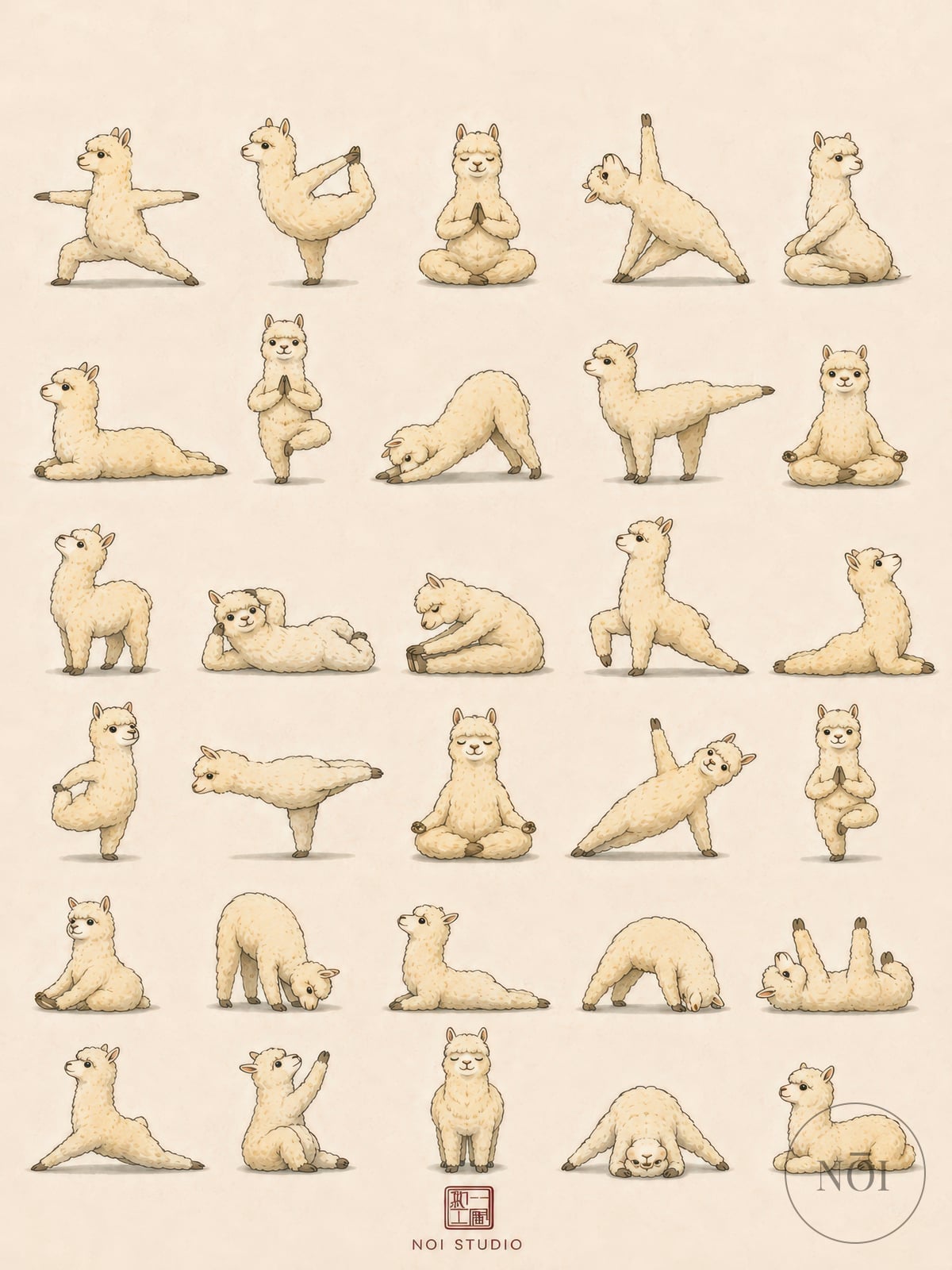 Yoga-alpakaer — Poster (ungerahmt)