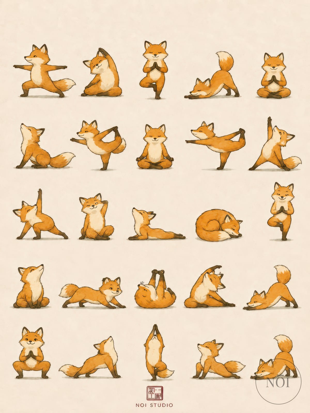 Rævenes yoga — Poster (ungerahmt)