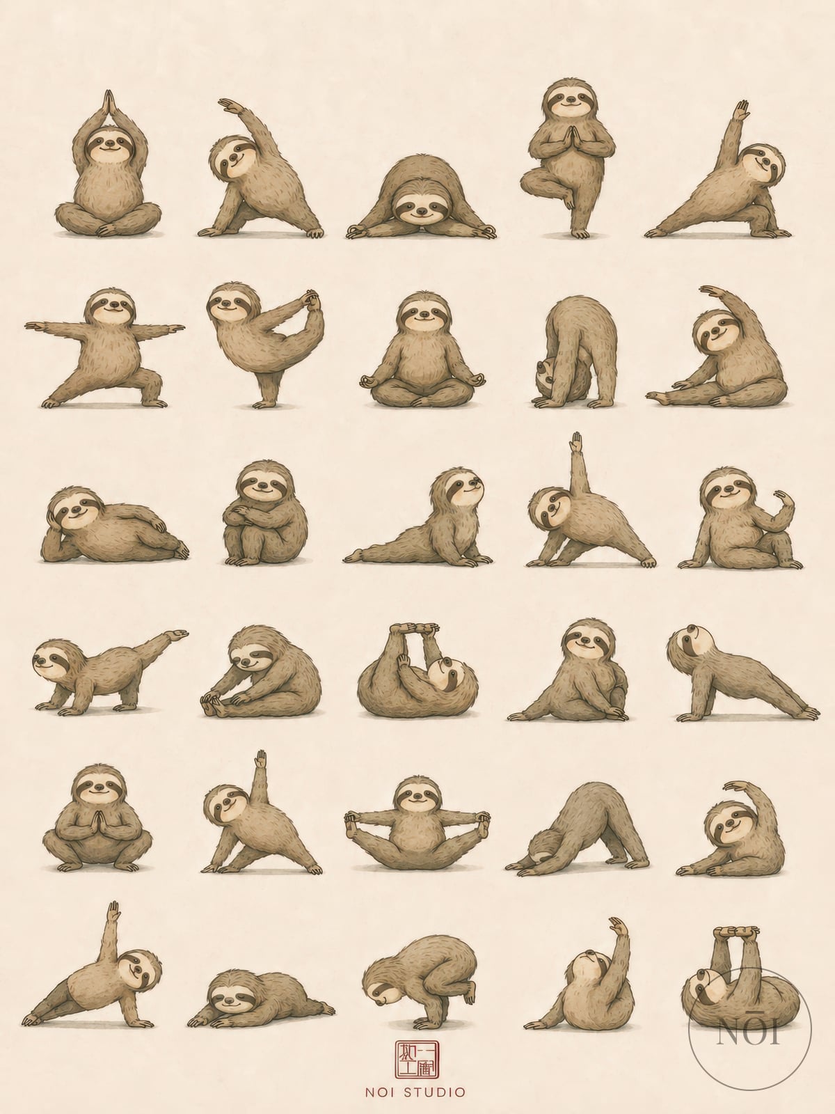 Yoga-dovendyr — Poster (ungerahmt)