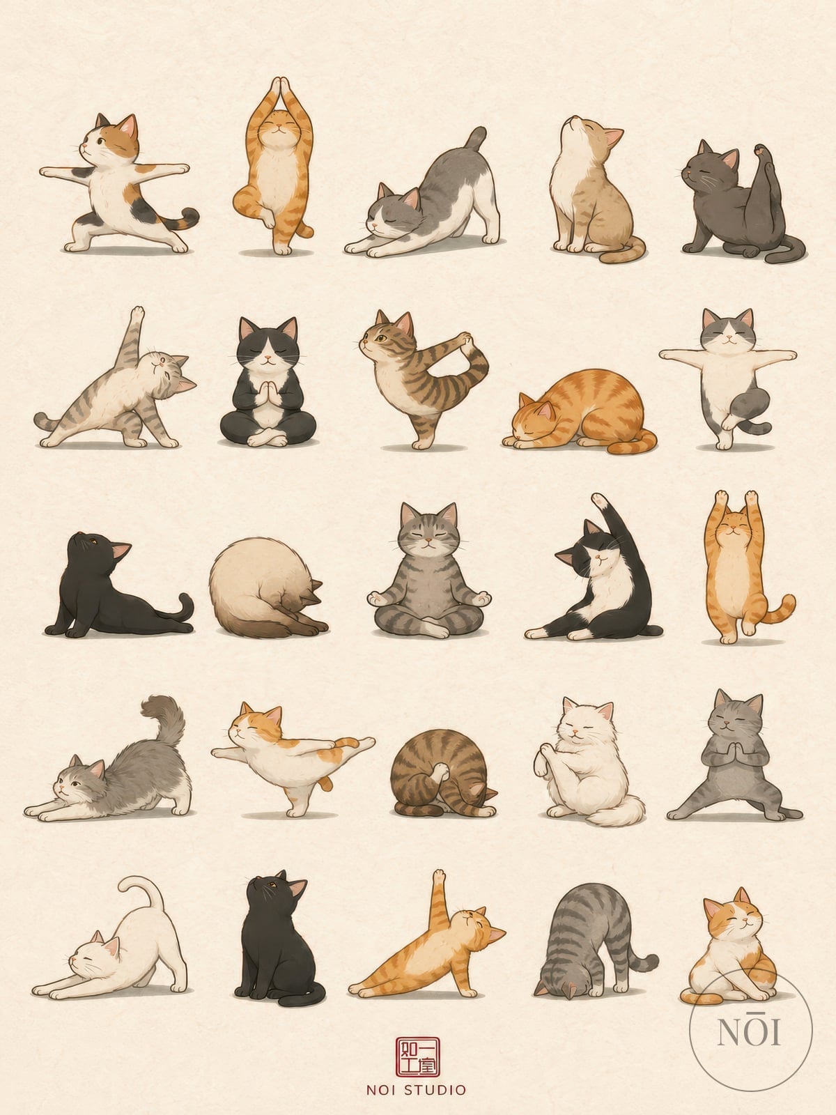 Yoga-Katzen — Poster (ungerahmt)