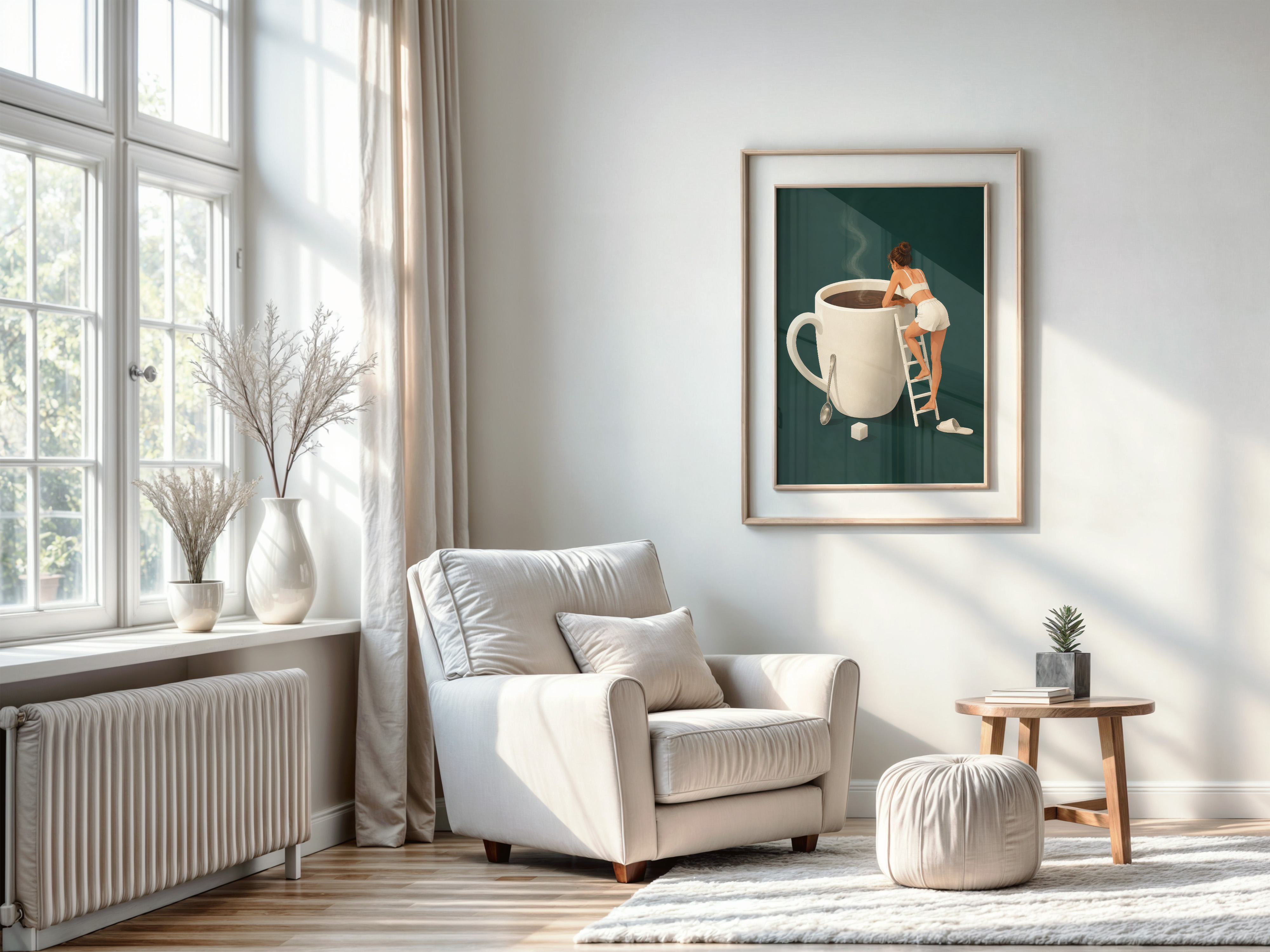 Giant Coffee Mug Poster, Coffee Wall Art, Kitchen Wall Art