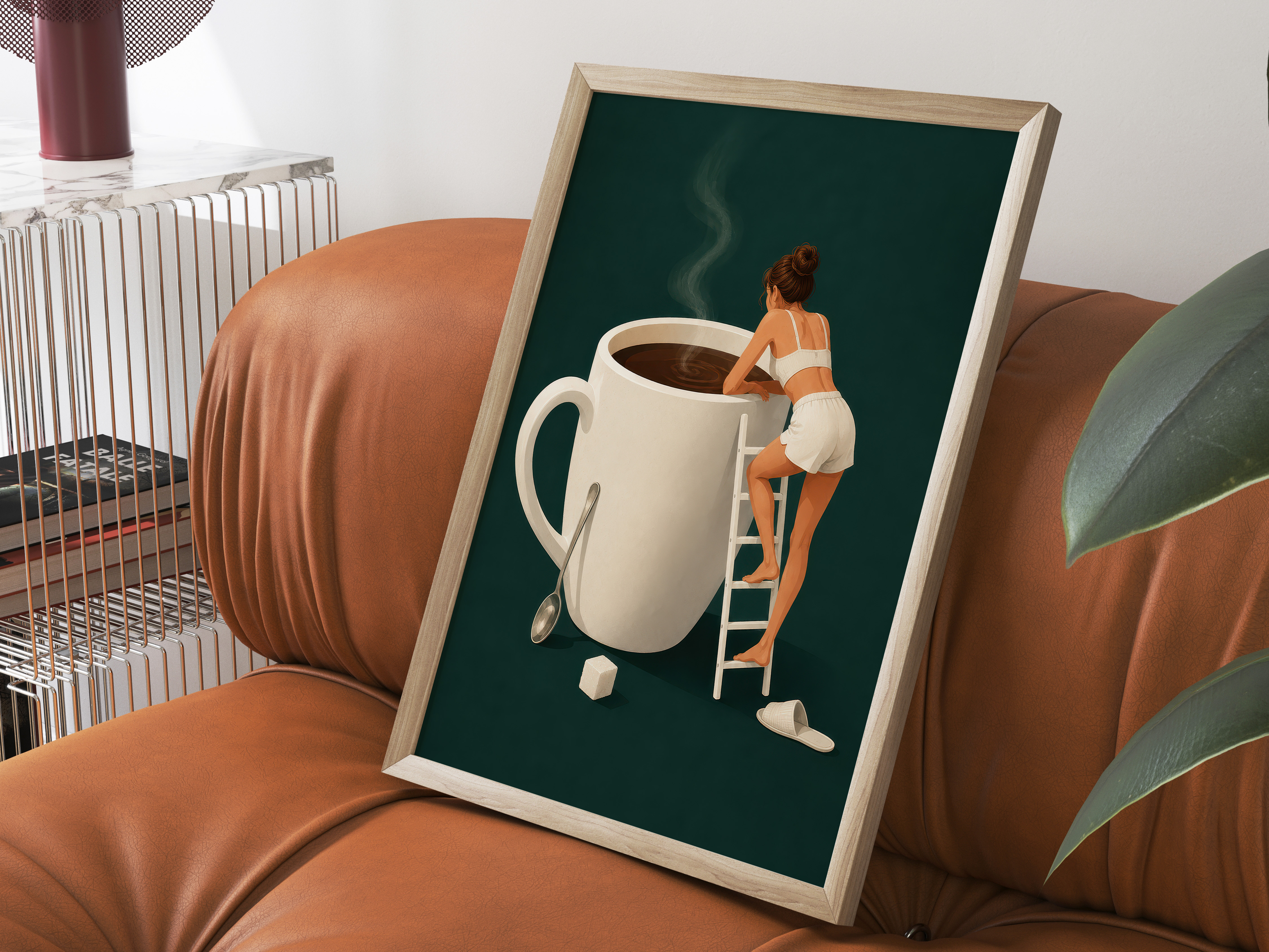 Giant Coffee Mug Poster, Coffee Wall Art, Kitchen Wall Art