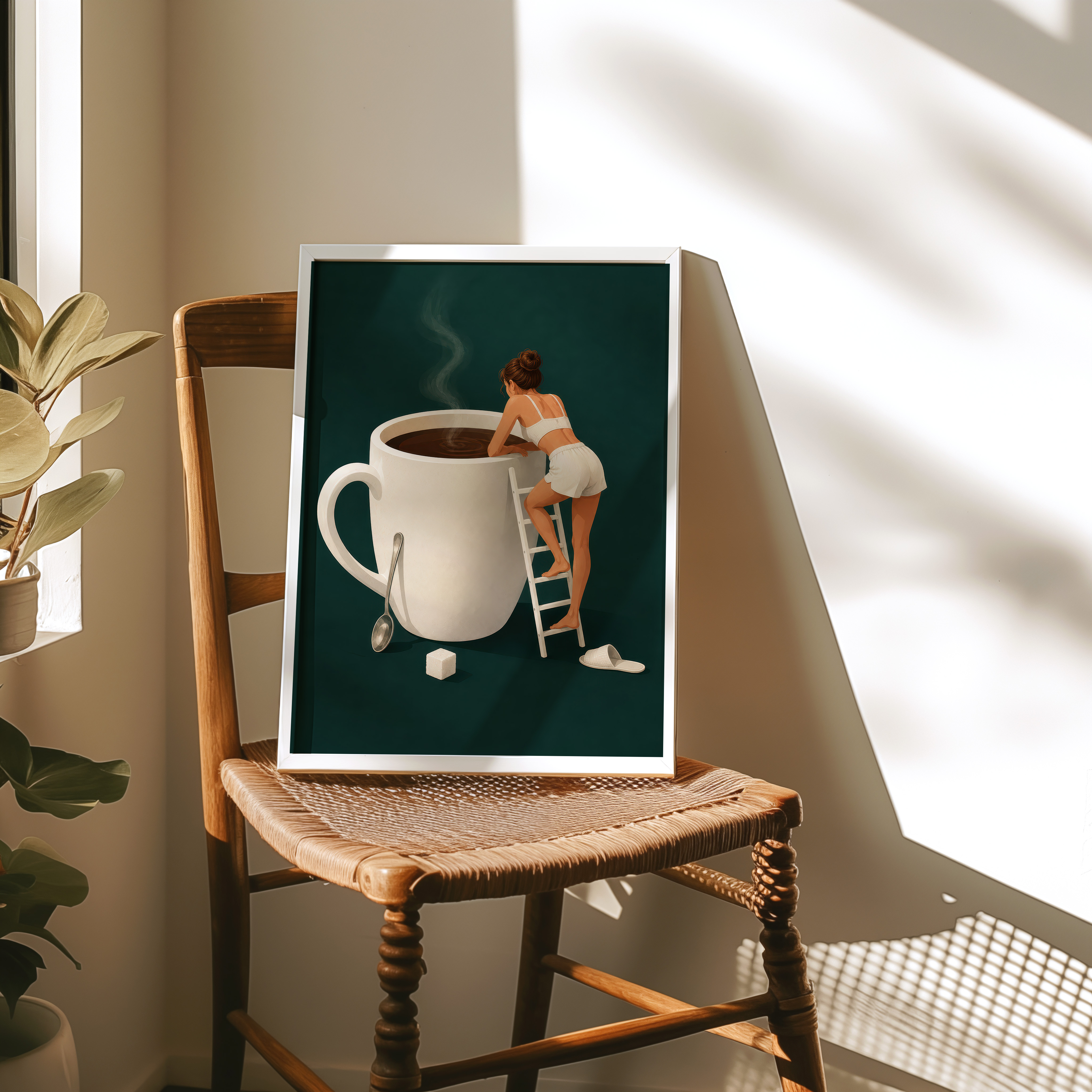 Giant Coffee Mug Poster, Coffee Wall Art, Kitchen Wall Art