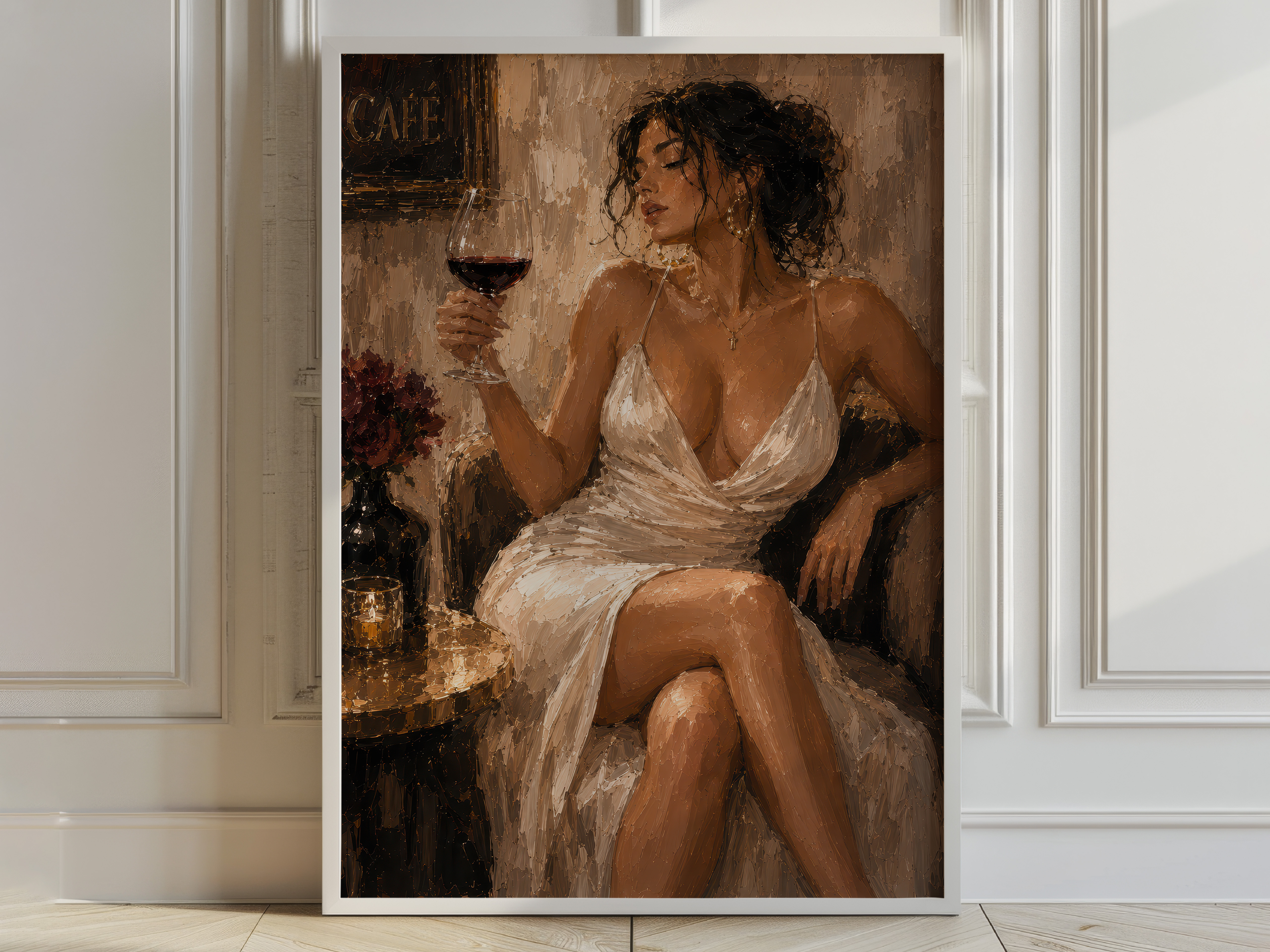 Elegant Woman Poster, Black Woman Wall Art, Living Room Decor