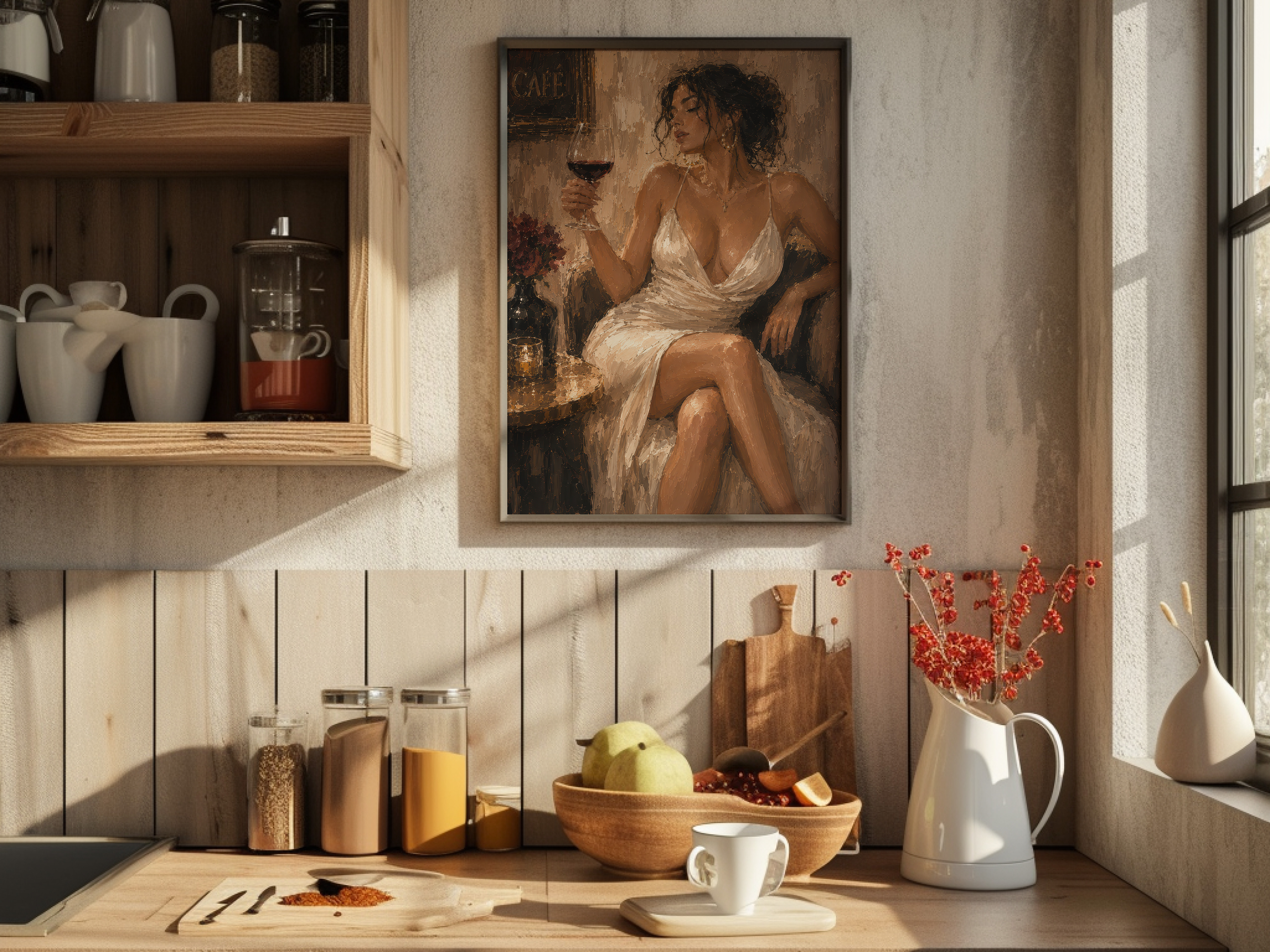 Elegant Woman Poster, Black Woman Wall Art, Living Room Decor