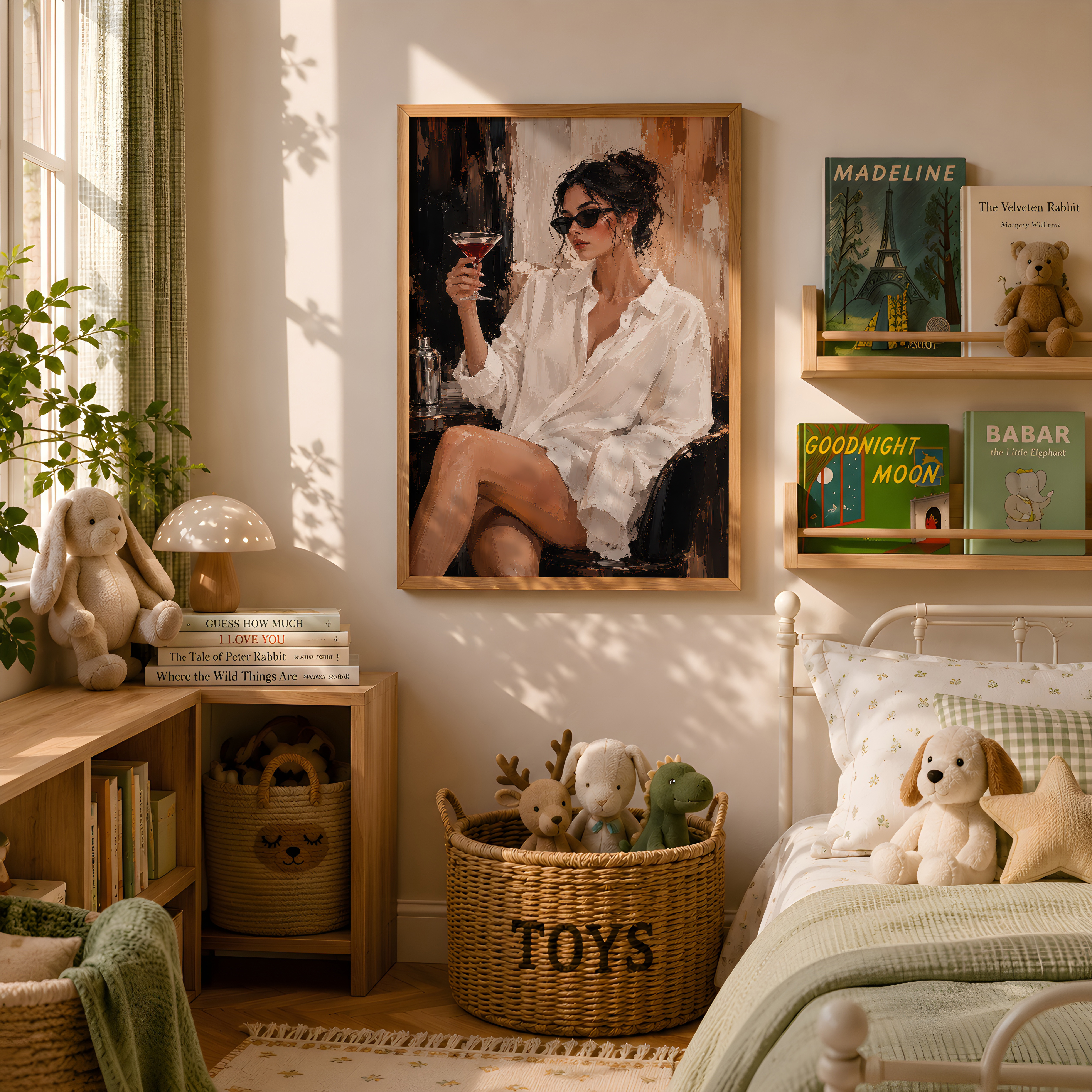 Chic Woman Cocktail Poster, Living Room Wall Art, Modern Bar Decor