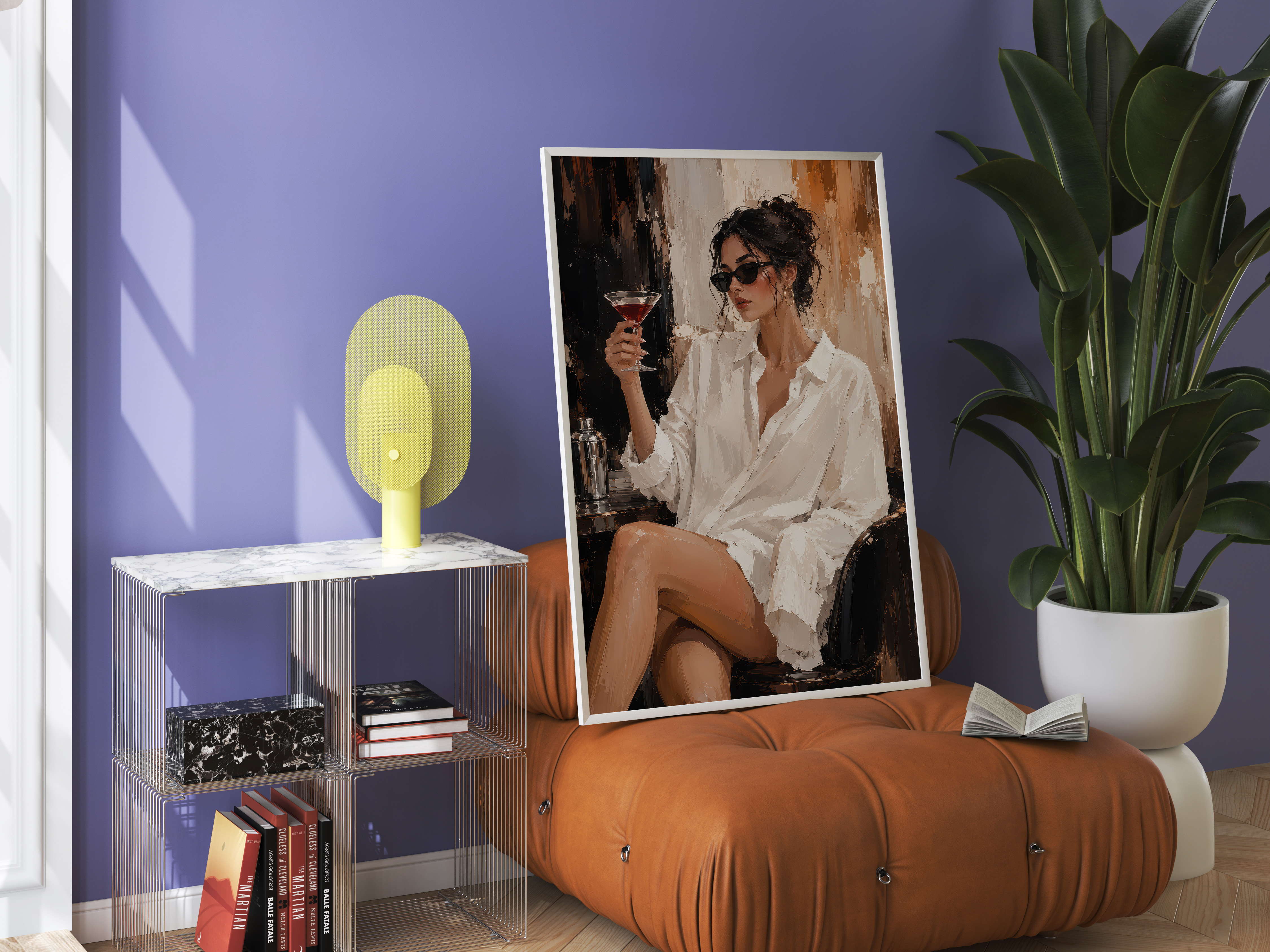 Chic Woman Cocktail Poster, Living Room Wall Art, Modern Bar Decor
