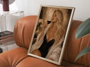 Elegant Woman Wine Poster, Living Room Wall Art, Luxury Bar Decor