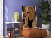 Elegant Woman Wine Poster, Living Room Wall Art, Luxury Bar Decor