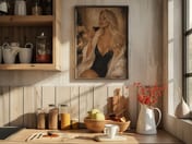 Elegant Woman Wine Poster, Living Room Wall Art, Luxury Bar Decor
