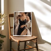 Elegant Woman Oil Painting, Wine Glass Living Room Wall Art, Modern Bar Poster