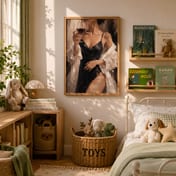 Elegant Woman Oil Painting, Wine Glass Living Room Wall Art, Modern Bar Poster