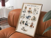Animal Professions Poster, Nursery Wall Art, Kids Room Decor