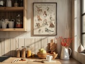 Winter Animals Christmas Chart Poster, Nursery Room Decor Aesthetic, Kids Wall Art