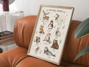 Winter Animals Christmas Chart Poster, Nursery Room Decor Aesthetic, Kids Wall Art