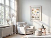 Colors Chart Animal Poster, Nursery Room Decor Aesthetic, Playroom Wall Art