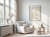 Counting Poster with Animals, Numbers 1-10 Nursery Wall Art, Kids Playroom Decor