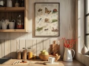 Garden Friends Poster, Kids Room Decor Nature Chart, Bedroom Wall Art