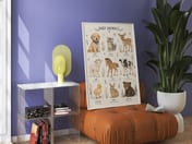 Baby Animals Nursery Print, Living Room Wall Art, Educational Watercolor Poster