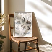 Arctic Animals Chart Poster, Educational Living Room Wall Art, Nursery Decor