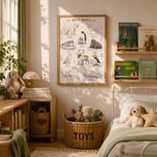 Arctic Animals Chart Poster, Educational Living Room Wall Art, Nursery Decor