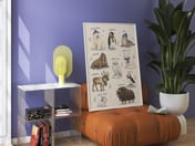 Arctic Animals Chart Poster, Cozy Watercolor Nursery Living Room Wall Art