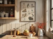Arctic Animals Chart Poster, Cozy Watercolor Nursery Living Room Wall Art