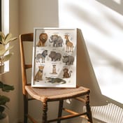 Safari Animal Alphabet Poster, Nursery Wall Art, Kids Room Decor