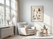 Woodland Nursery Art Chart, Labeled Animal Poster, Living Room Wall Art