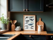Whale Species Chart Poster, Ocean Wall Art for Baby Boy Nursery