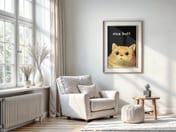Funny Cat Face Print, Living Room Wall Art, Nice Butt Quote Poster