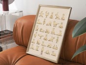 Yoga Alpacas Print, Cute Cartoon Living Room Wall Art, Kids Room Decor Poster